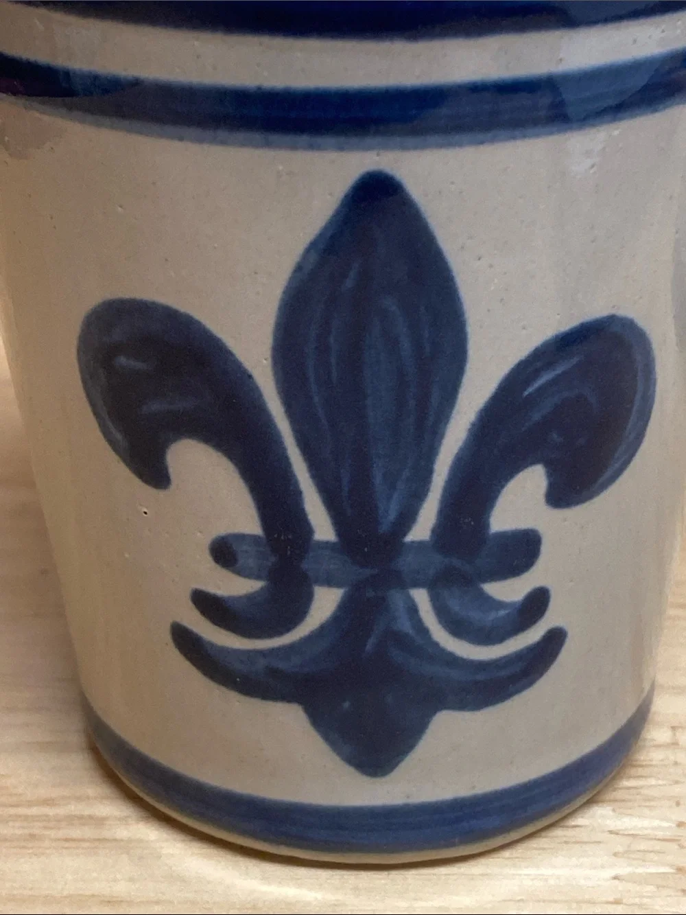 Mint Julep Cups Set of 2 Louisville Stoneware Blue Fleur de Lis Kentucky Pottery